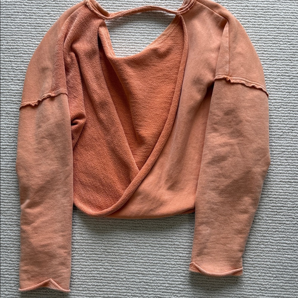 Free People Twisted Open Back Sweatshirt